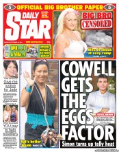 Daily Star () Newspaper Front Page for 26 September 2011