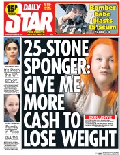 Daily Star () Newspaper Front Page for 26 September 2014