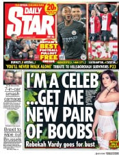 Daily Star () Newspaper Front Page for 27 November 2017