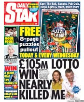 Daily Star () Newspaper Front Page for 27 November 2019