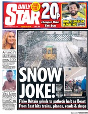 Daily Star () Newspaper Front Page for 27 February 2018