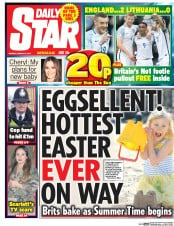 Daily Star () Newspaper Front Page for 27 March 2017