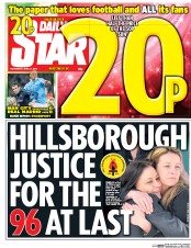 Daily Star () Newspaper Front Page for 27 April 2016