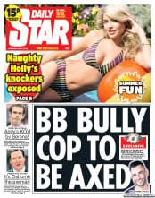 Daily Star () Newspaper Front Page for 27 June 2013