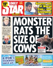 Daily Star () Newspaper Front Page for 27 June 2014