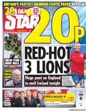 Daily Star () Newspaper Front Page for 27 June 2016
