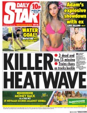 Daily Star () Newspaper Front Page for 27 June 2018