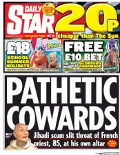 Daily Star () Newspaper Front Page for 27 July 2016