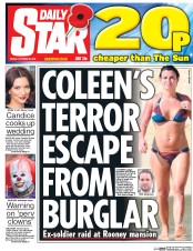 Daily Star () Newspaper Front Page for 28 October 2016