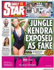 Daily Star () Newspaper Front Page for 28 November 2014