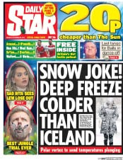 Daily Star () Newspaper Front Page for 28 November 2016