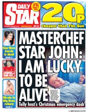 Daily Star () Newspaper Front Page for 28 December 2016