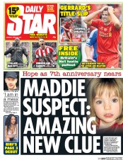 Daily Star () Newspaper Front Page for 28 April 2014
