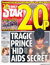 Daily Star () Newspaper Front Page for 28 April 2016