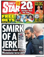 Daily Star () Newspaper Front Page for 28 April 2017