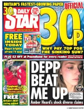Daily Star () Newspaper Front Page for 28 May 2016