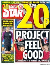 Daily Star () Newspaper Front Page for 28 June 2016