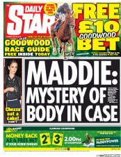 Daily Star () Newspaper Front Page for 28 July 2015