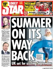 Daily Star () Newspaper Front Page for 28 August 2014