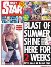 Daily Star () Newspaper Front Page for 28 September 2015