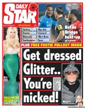 Daily Star () Newspaper Front Page for 29 October 2012