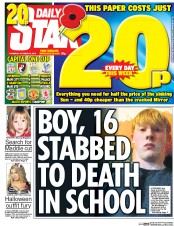 Daily Star () Newspaper Front Page for 29 October 2015