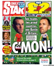 Daily Star () Newspaper Front Page for 29 November 2022