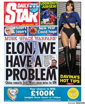 Daily Star () Newspaper Front Page for 29 December 2021