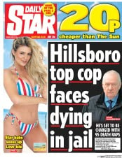 Daily Star () Newspaper Front Page for 29 June 2017
