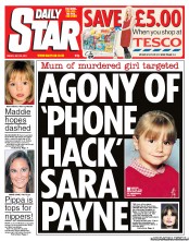 Daily Star () Newspaper Front Page for 29 July 2011