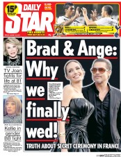 Daily Star () Newspaper Front Page for 29 August 2014