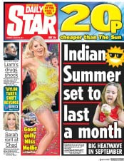 Daily Star () Newspaper Front Page for 29 August 2017