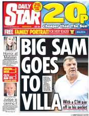 Daily Star () Newspaper Front Page for 29 September 2016