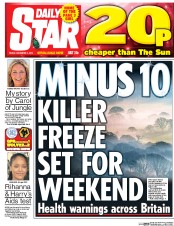 Daily Star () Newspaper Front Page for 2 December 2016