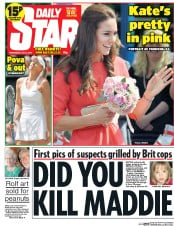 Daily Star () Newspaper Front Page for 2 July 2014