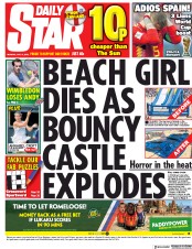 Daily Star () Newspaper Front Page for 2 July 2018