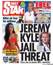 Daily Star () Newspaper Front Page for 2 July 2019