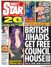 Daily Star () Newspaper Front Page for 30 October 2017