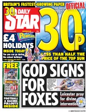 Daily Star () Newspaper Front Page for 30 April 2016