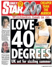 Daily Star () Newspaper Front Page for 30 June 2015