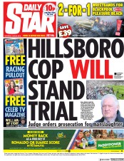 Daily Star () Newspaper Front Page for 30 June 2018