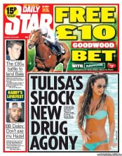 Daily Star () Newspaper Front Page for 30 July 2013