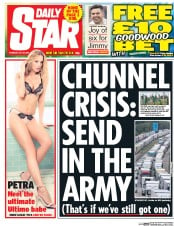 Daily Star () Newspaper Front Page for 30 July 2015