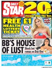 Daily Star () Newspaper Front Page for 30 July 2016