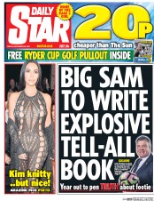 Daily Star () Newspaper Front Page for 30 September 2016