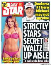 Daily Star () Newspaper Front Page for 31 December 2013