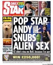 Daily Star () Newspaper Front Page for 31 December 2019