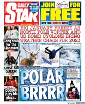 Daily Star () Newspaper Front Page for 31 December 2022