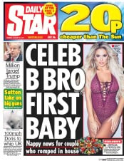 Daily Star () Newspaper Front Page for 31 January 2017