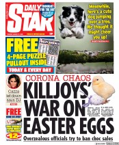Daily Star () Newspaper Front Page for 31 March 2020